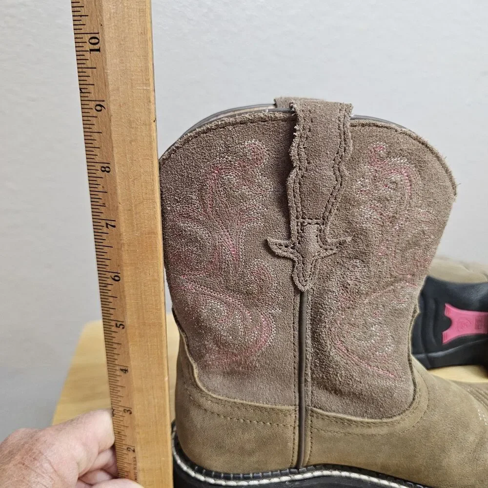 Ariat Girls Western Cowboy Boots Brown Leather Sz 6B Youth Style 10004730 S135